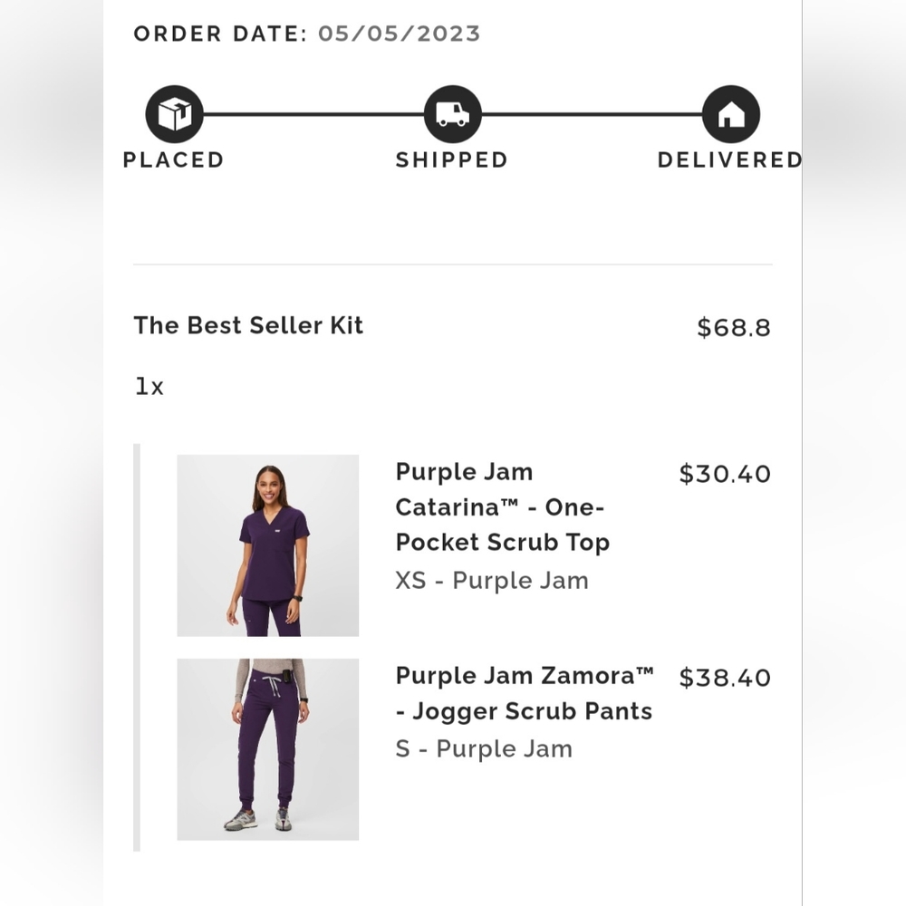 Purple FIGS Cargo Joggers